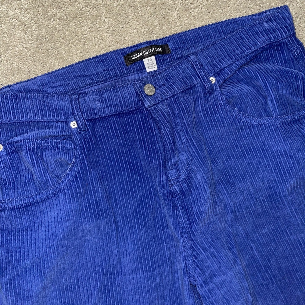 Royal Blue Corduroy Vintage Style Cargo Pants
